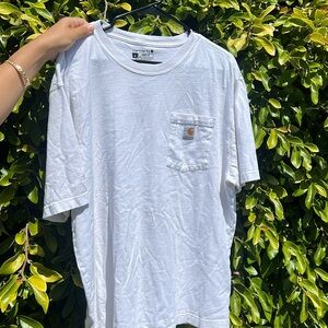 White Carhartt T-Shirt. Mens Large